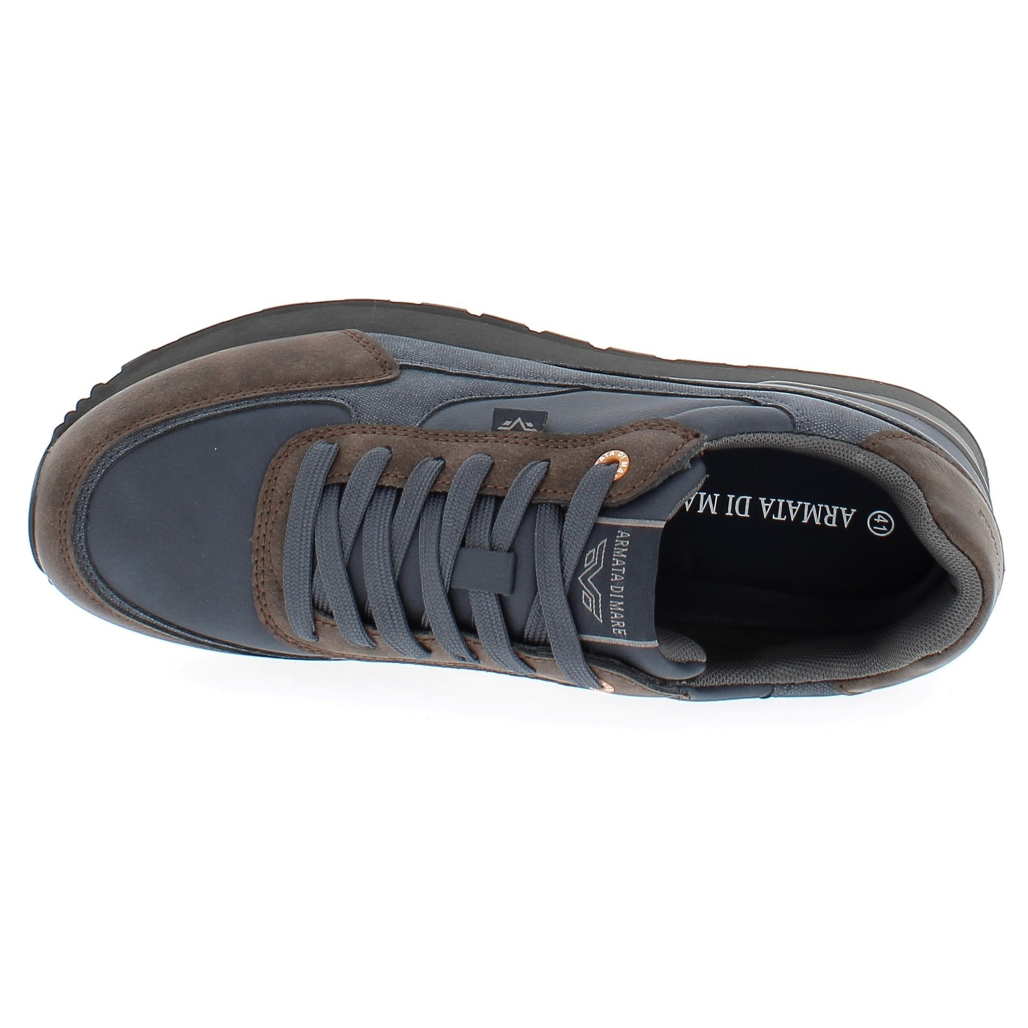 Armata di Mare Scarpe Uomo Sneakers Vintage Running con Soletta Rimovibile in Memory Foam AMU 2N812 Brown Navy