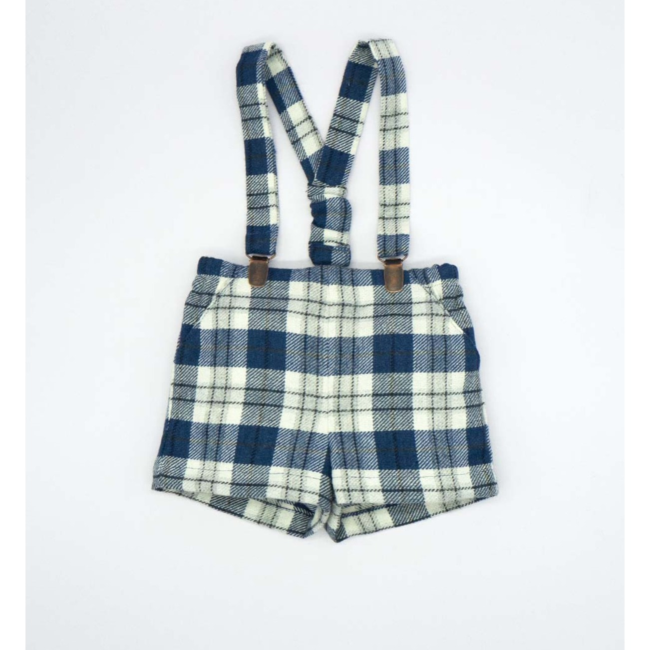 BERMUDA TIRANTES CUADROS AZUL