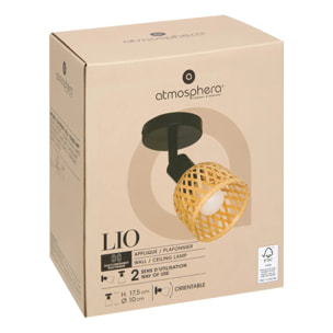 Applique murale/plafonnier Lio beige 10x10cm