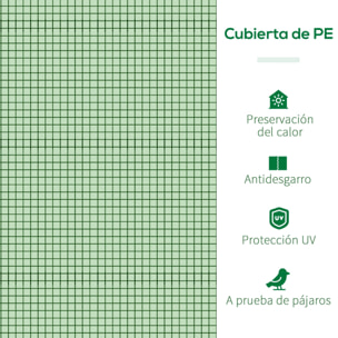 Mini Invernadero 295x100x80 cm para Jardín Terraza Cultivo de Plantas Semilla Invernadero de Jardín Vivero Casero tipo Túnel Marco Acero y Plástico