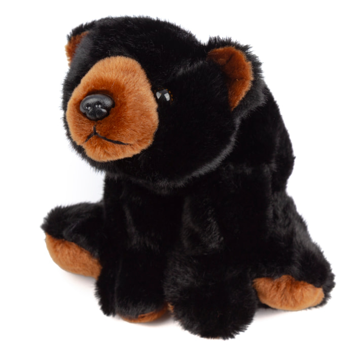 Peluche extrasuave y mullido. Diseño oso negro. 30 cm.