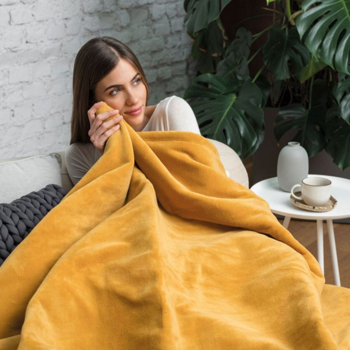 Couverture chauffante DREAMLAND SNUGGLE UP MOUTARDE 6T 160X120