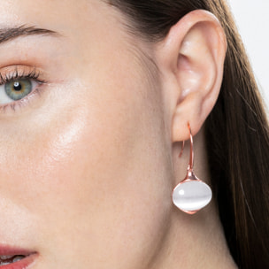 Pendientes de Ojo de Gato acabados en oro rosa de 18K