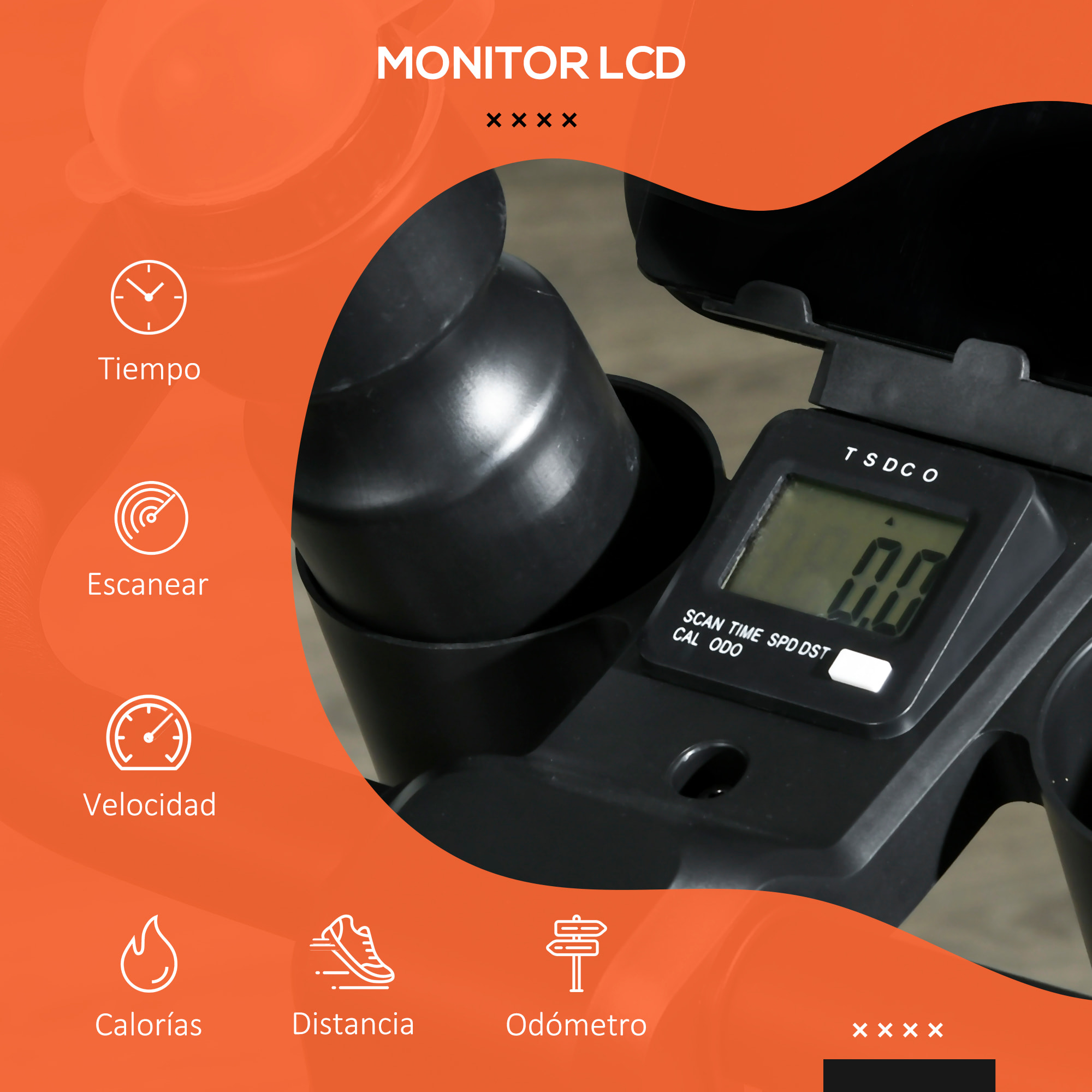 Bicicleta Estática Bici Estática con Volante de Inercia 4 kg Resistencia Magnética Ajustable Pantalla LCD Silencioso Asiento Ajustable y Soporte de Vasos Carga 120 kg para Casa Gimnasio Rojo