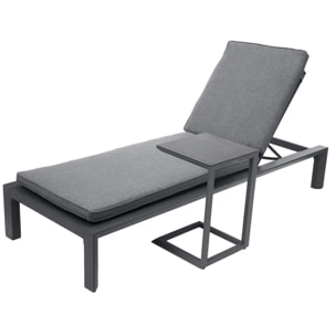 Lit de piscine "Evasion" gris/graphite en aluminium traité époxy