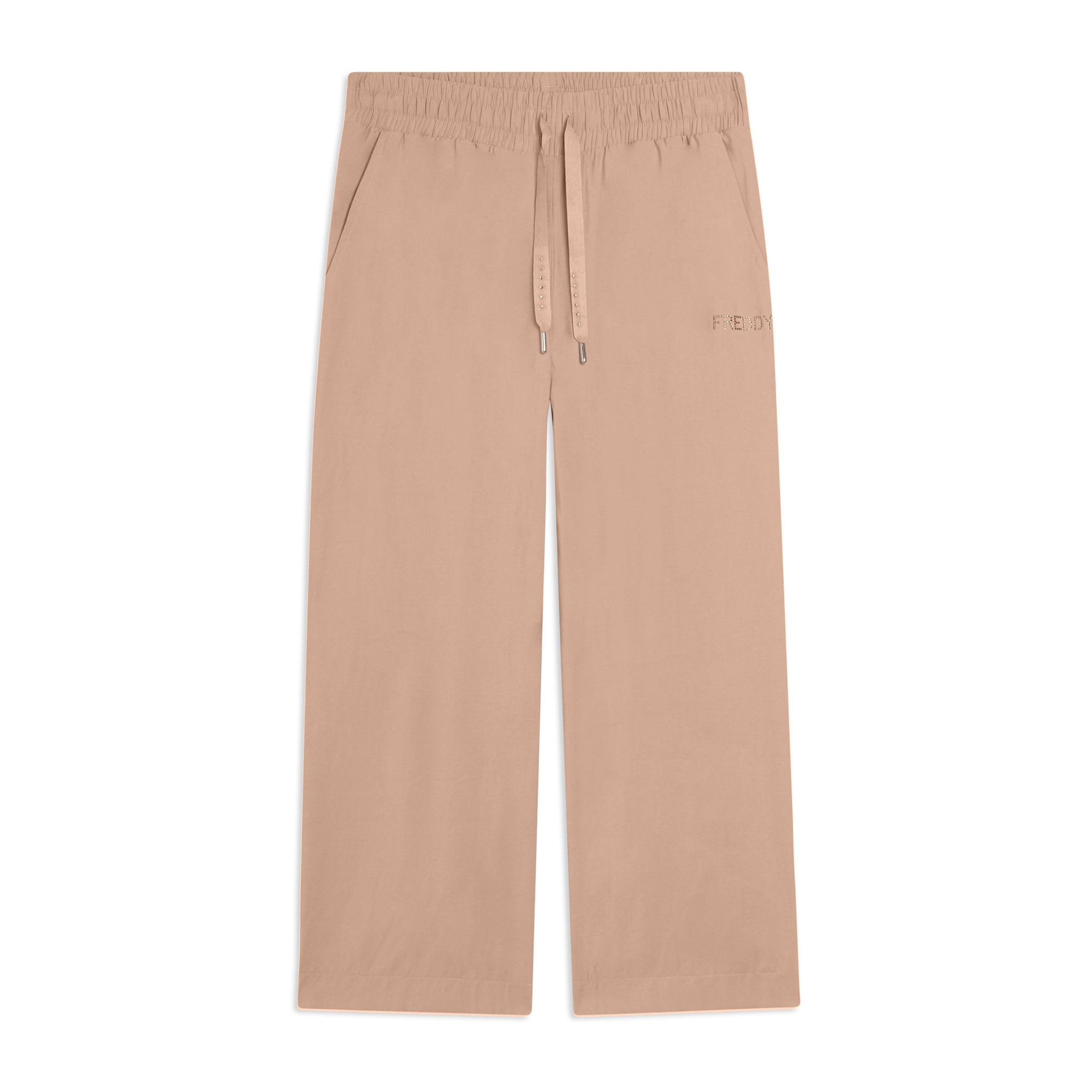 Pantaloni Sportivi Cropped con gamba Wide Leg e strass