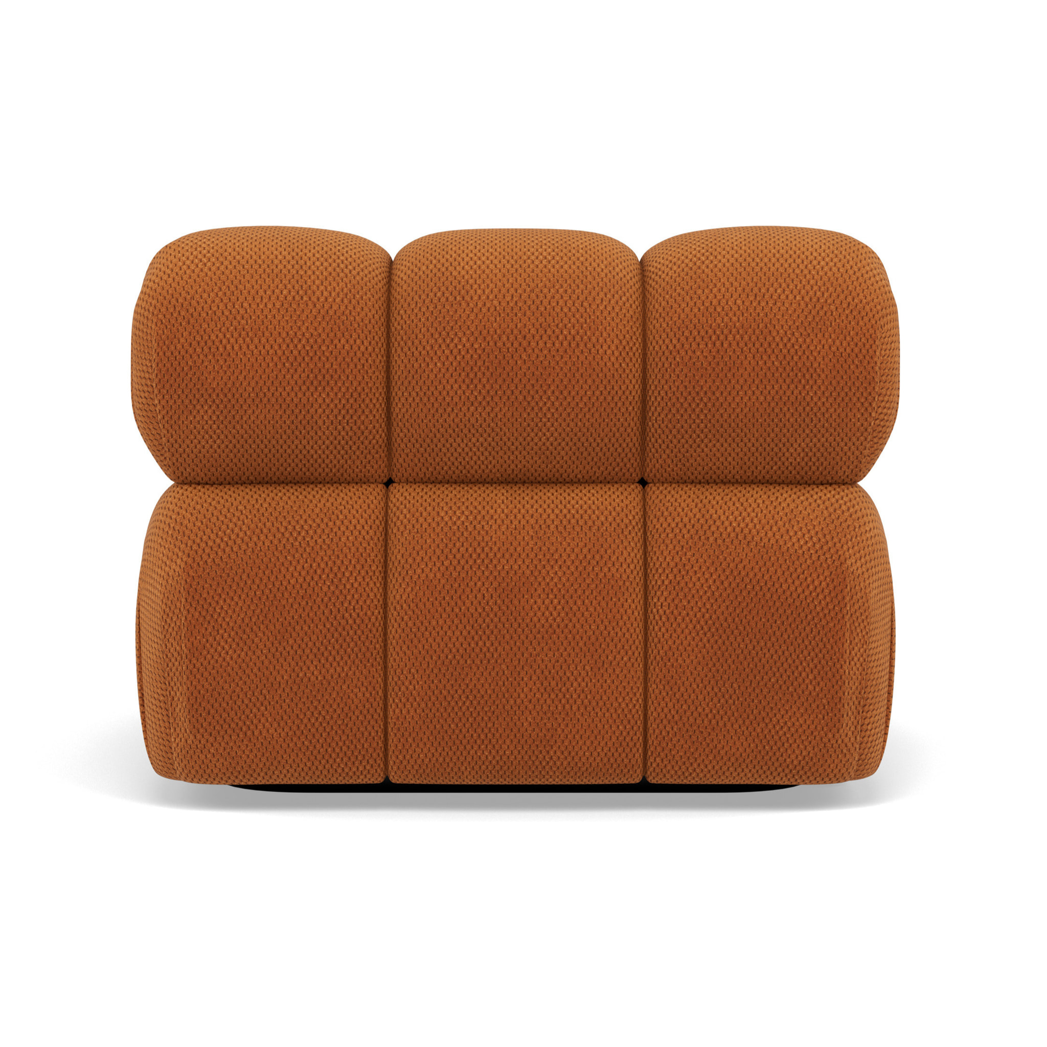 Ruby - module d'assise sans accoudoirs en velours texturé - Terracotta
