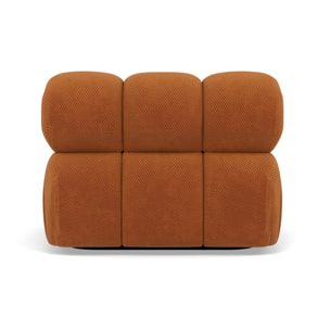 Ruby - module d'assise sans accoudoirs en velours texturé - Terracotta