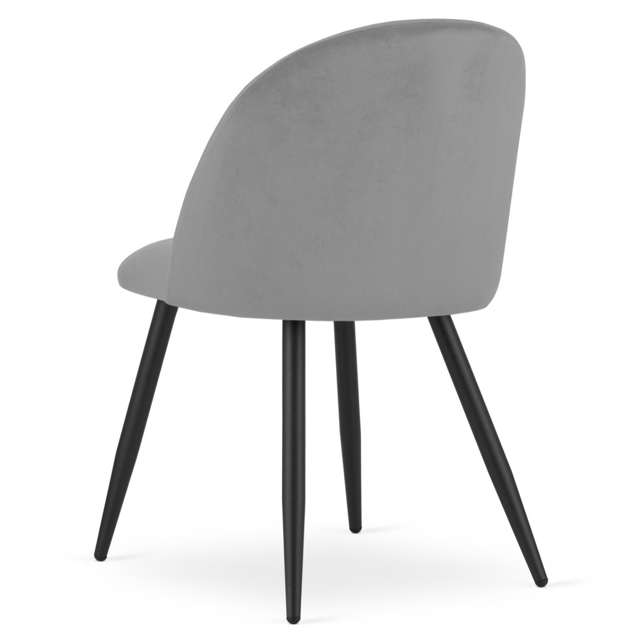Set di 3 sedie Bello in velluto grigio chiaro e metallo nero