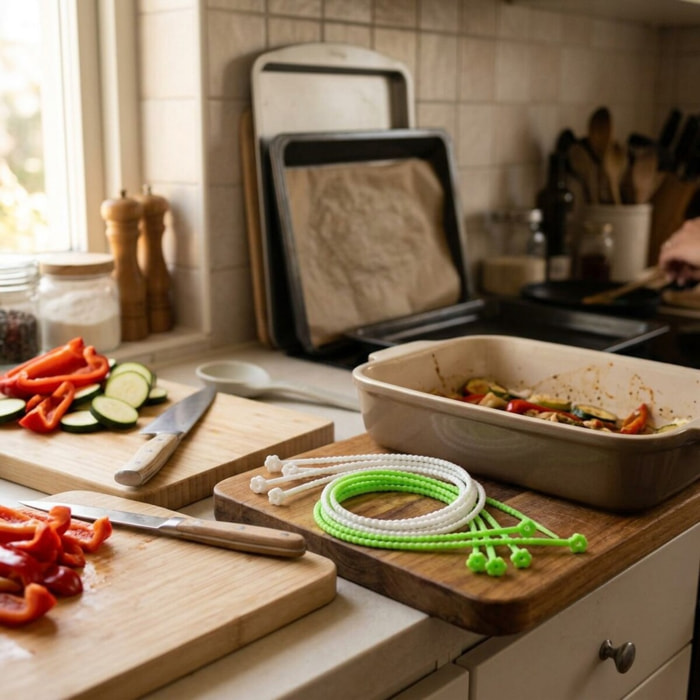 Lot de 6 ficelles alimentaires réemployables en silicone Fackelmann Basic
