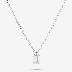 Collana Maglia Forzatina in Argento 925 con Cubic Zirconia a Baguette