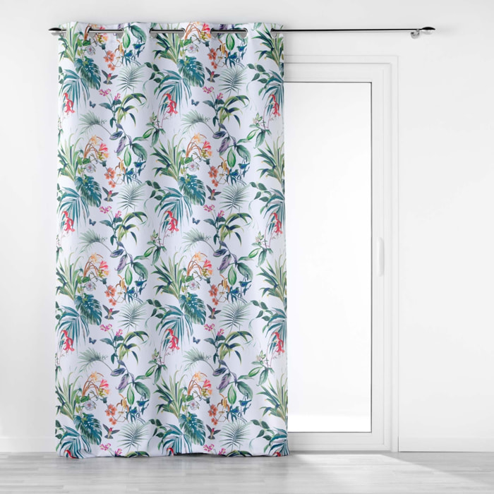 Rideau tamisant esprit exotique - Blanc