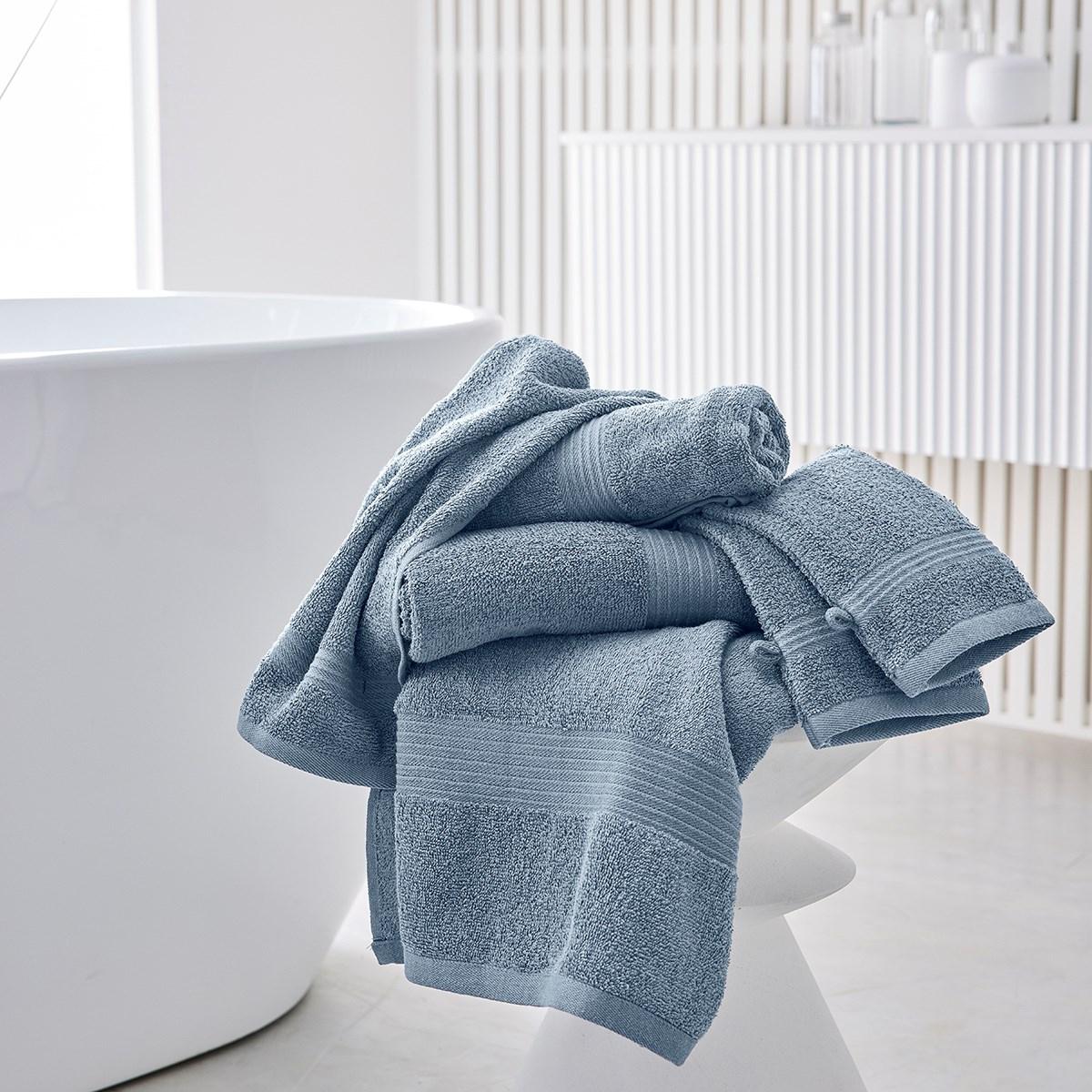 Drap de bain uni ESSENTIAL bleu ardoise