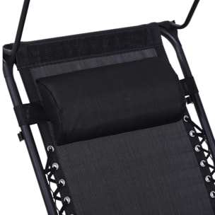 Fauteuil à bascule pliable de jardin noir