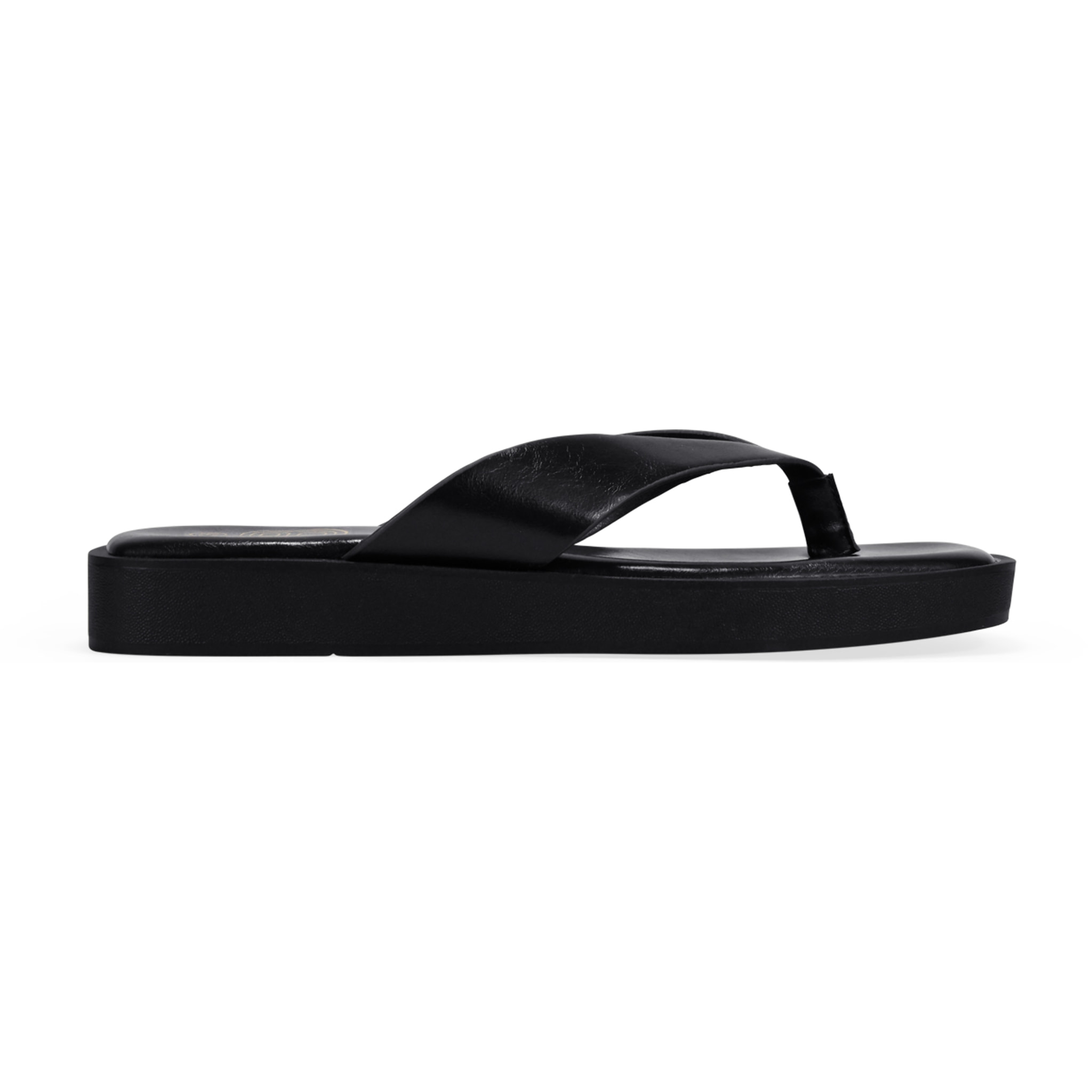 Sandalias de dedo negras con plataforma