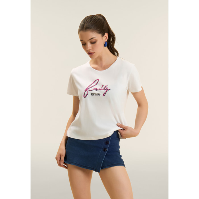 T-shirt con logo Freddy floreale