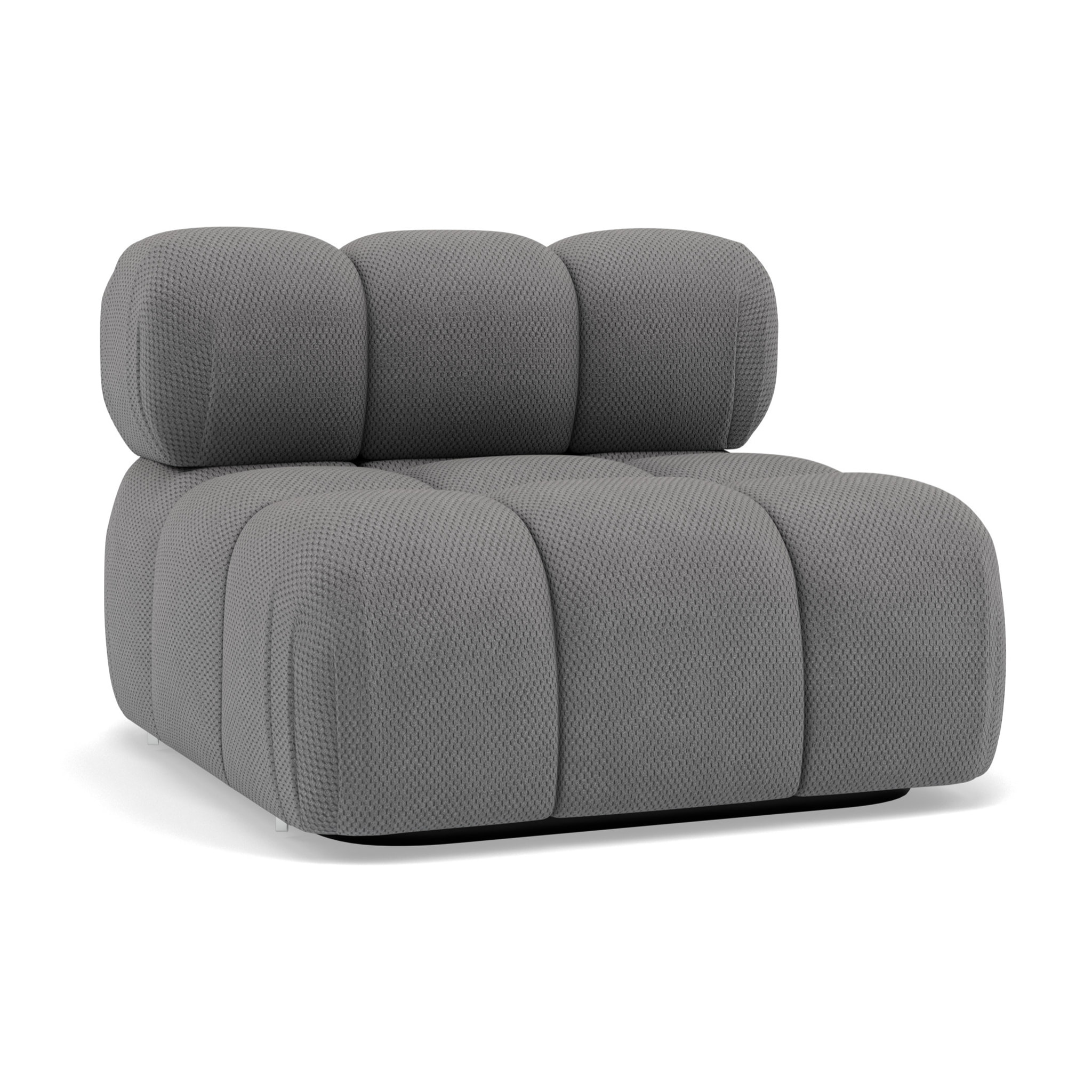 Ruby - module d'assise sans accoudoirs en velours texturé - Gris