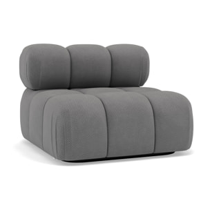 Ruby - module d'assise sans accoudoirs en velours texturé - Gris