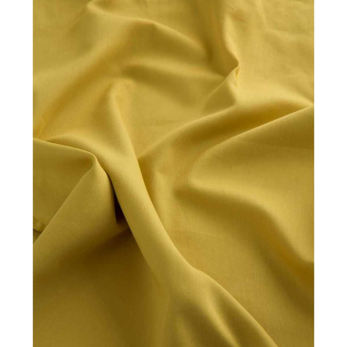 Taie d'oreiller satén Jaune 100% coton 118 cm/2