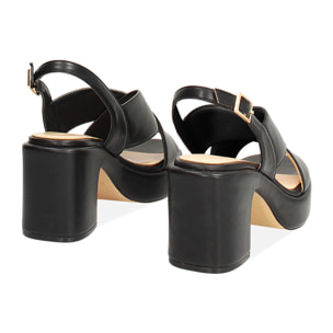 Sandalias negras con tacón de 8 cm