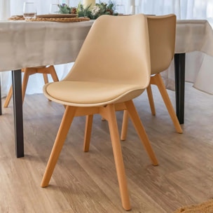 Silla larié madera beige