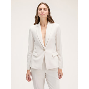 Motivi - Blazer monopetto in tessuto crêpe - Bianco