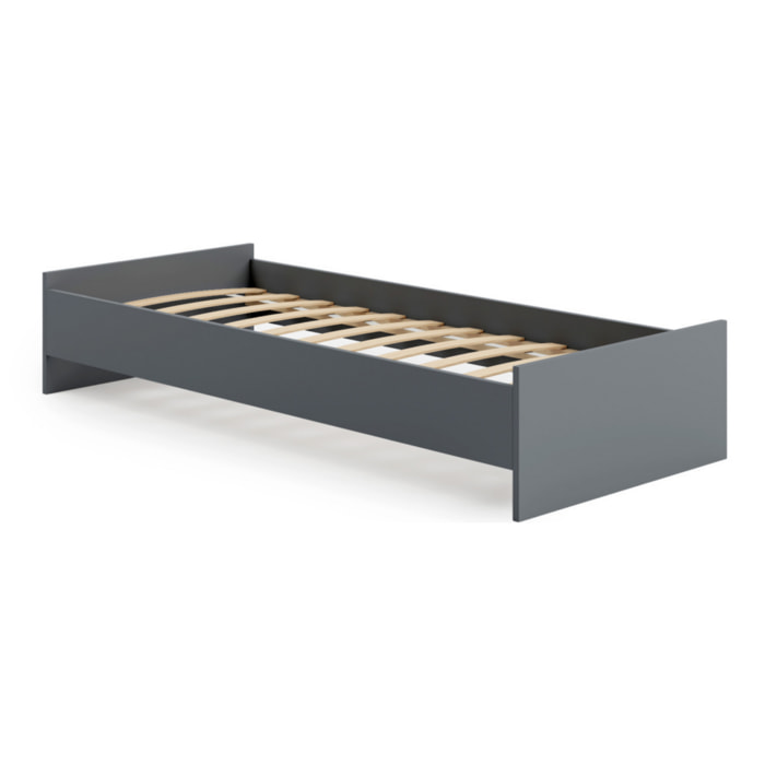 Letto singolo KARO 190x90 grigio per ragazzi