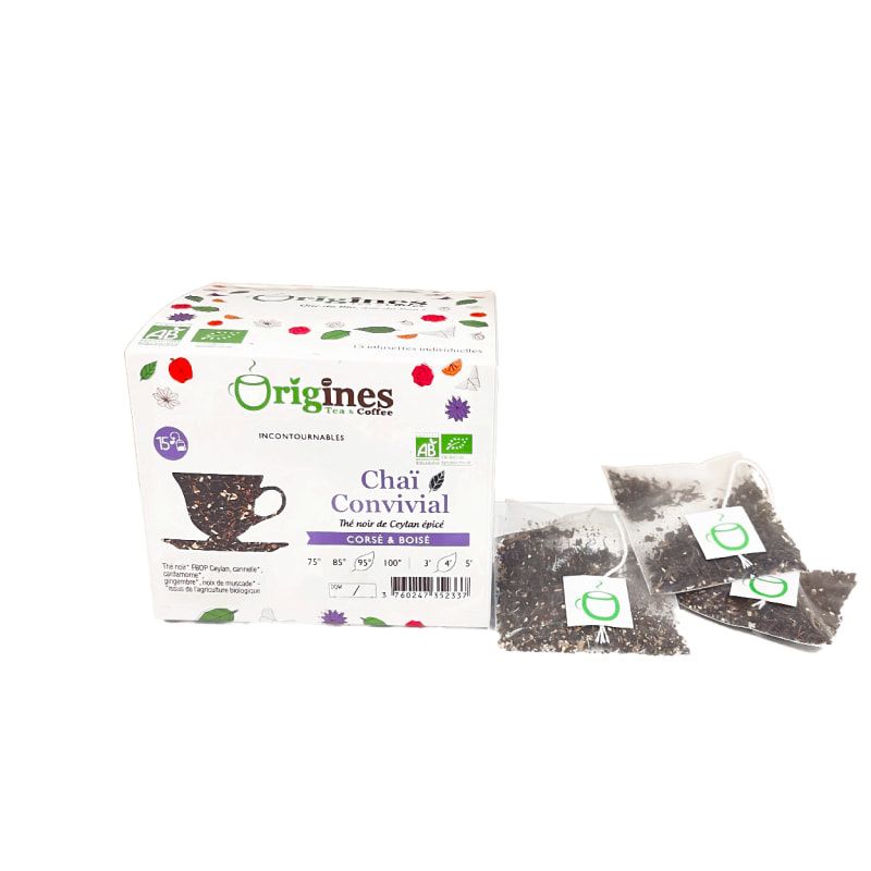 Thé Noir Bio Chaï Convivial - Ceylan - Infusettes 15x2g