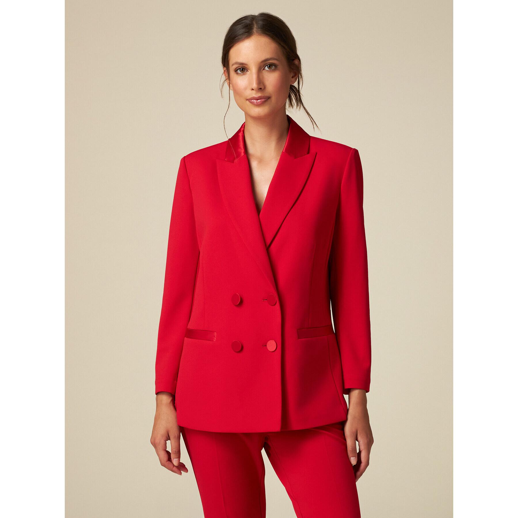 Oltre - Blazer con dettagli in raso - Rosso