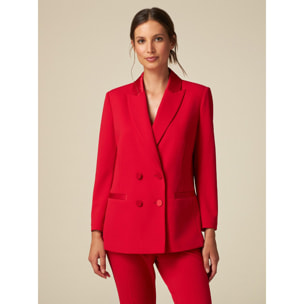 Oltre - Blazer con dettagli in raso - Rosso