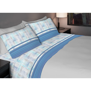 Completo Lenzuola Disegno Astra Azzurro CN