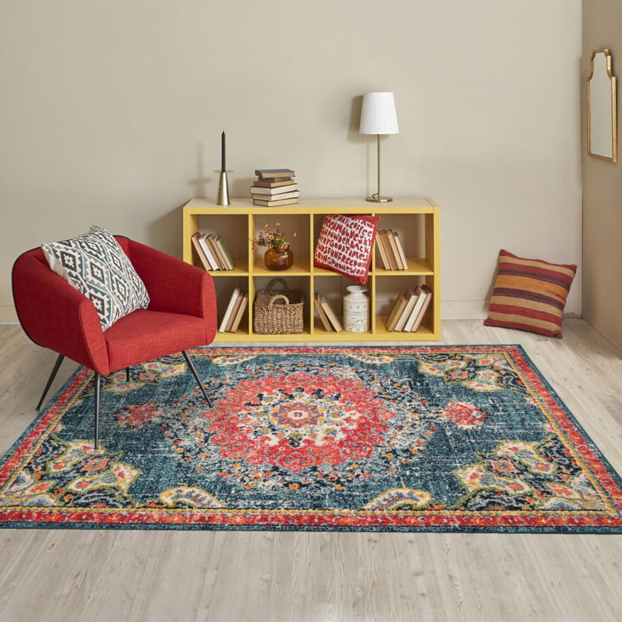 Tapis orient tissé motif traditionnel RUBI