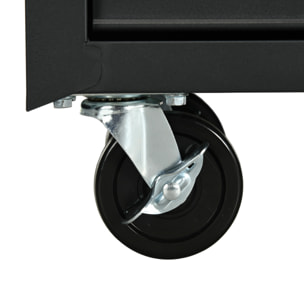 Carro de Herramientas con 7 Cajones, Carro de Taller con Cerradura, Asa, 2 Ruedas con Freno de Bloqueo, para Garaje, Hogar, Negro