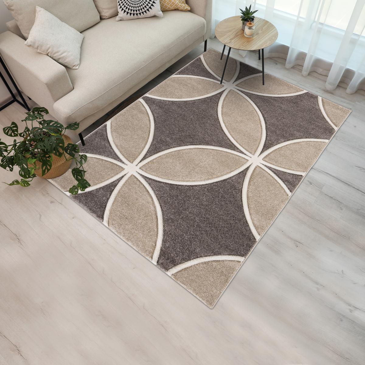 Tapis salon et chambre tissé motif floral LOFO