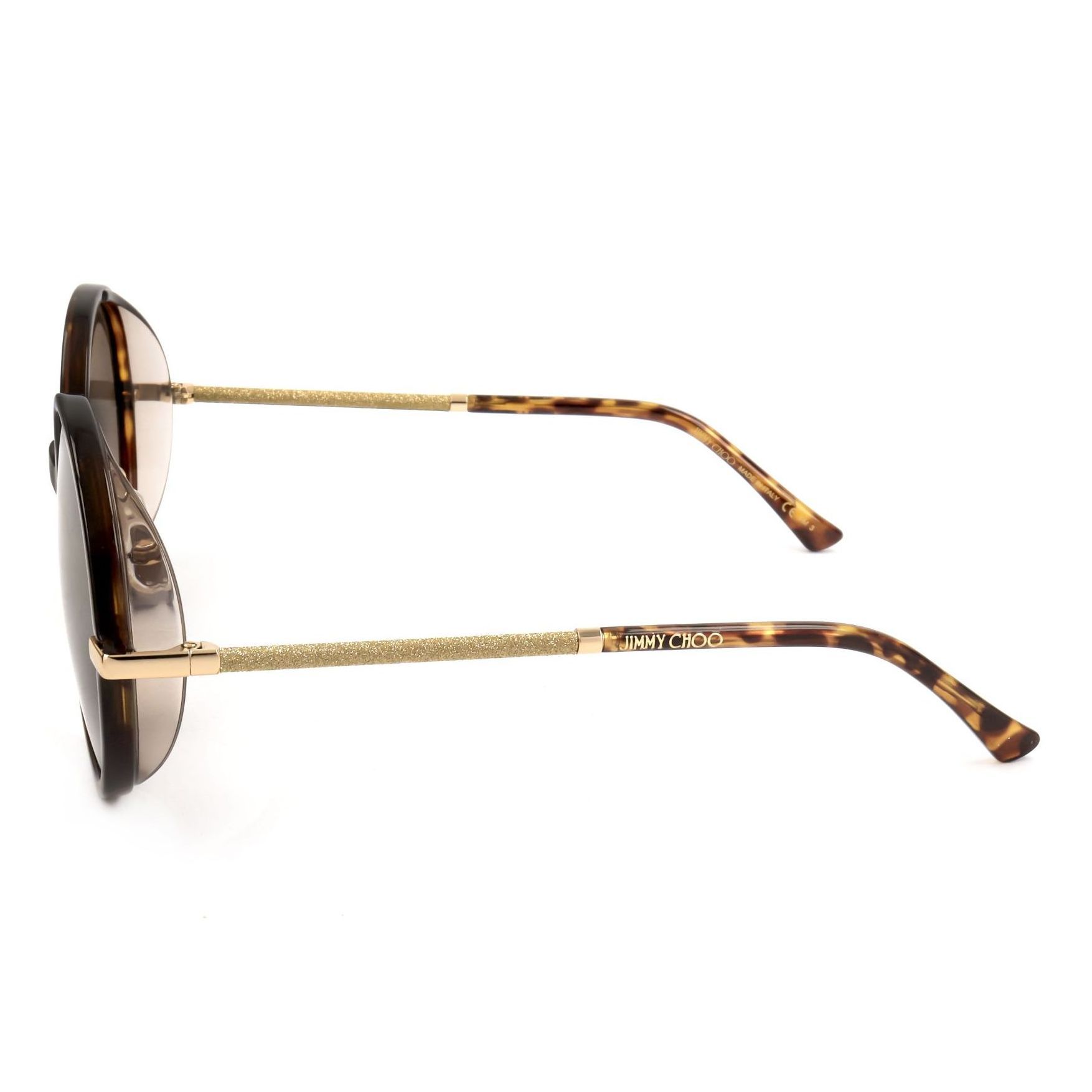 Jimmy Choo - lunettes de soleil Transparent & Glitter - multicolore - Couleur des verres : marron
