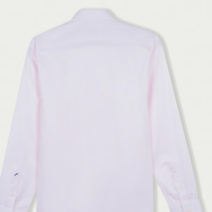 Camicia Uomo 1 Bottone Italiano Slim Twill Unito Rosa