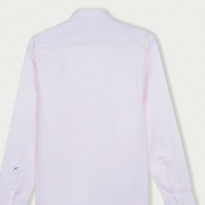 Camicia Uomo 1 Bottone Italiano Slim Twill Unito Rosa
