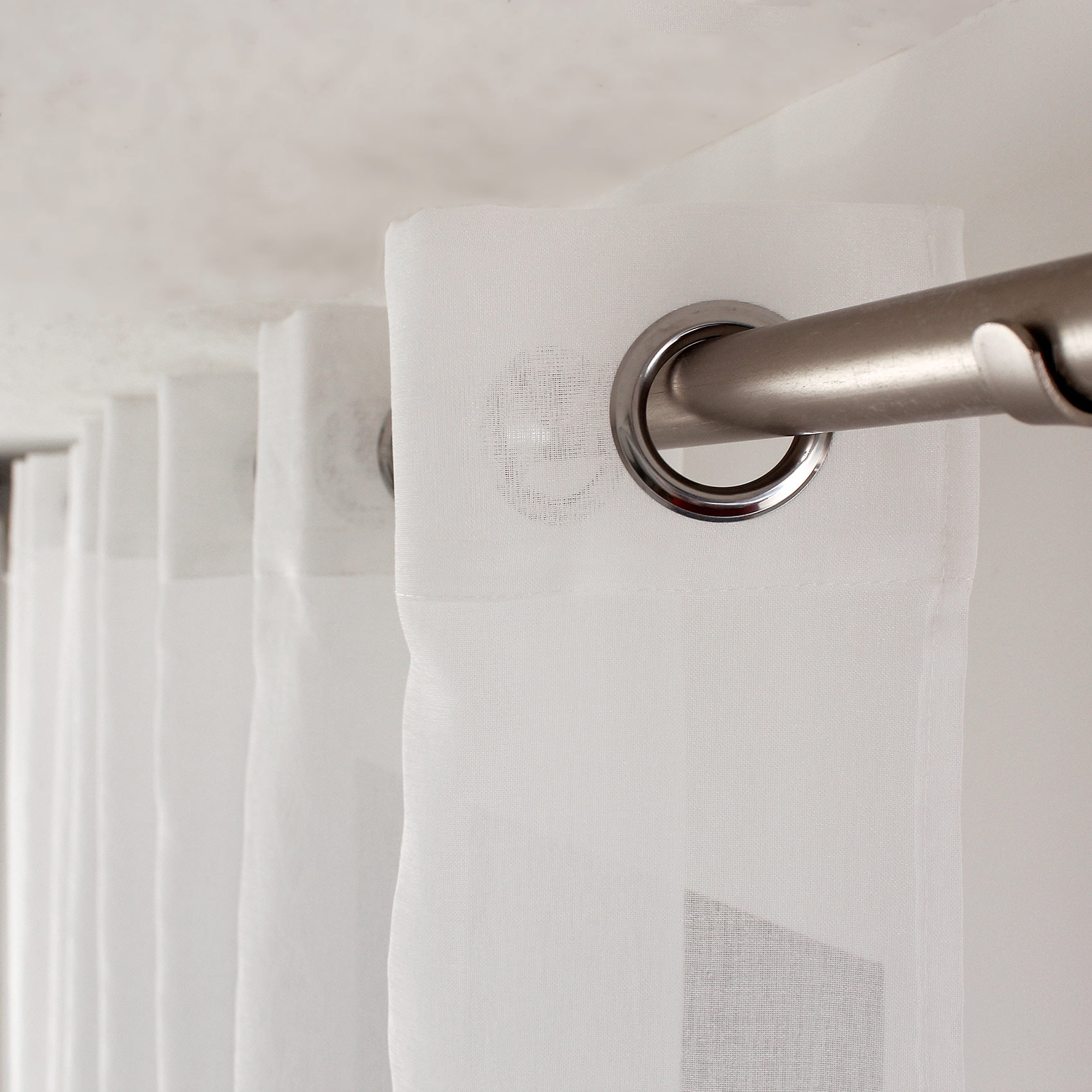 Voilage uni brodé Cornely - Blanc