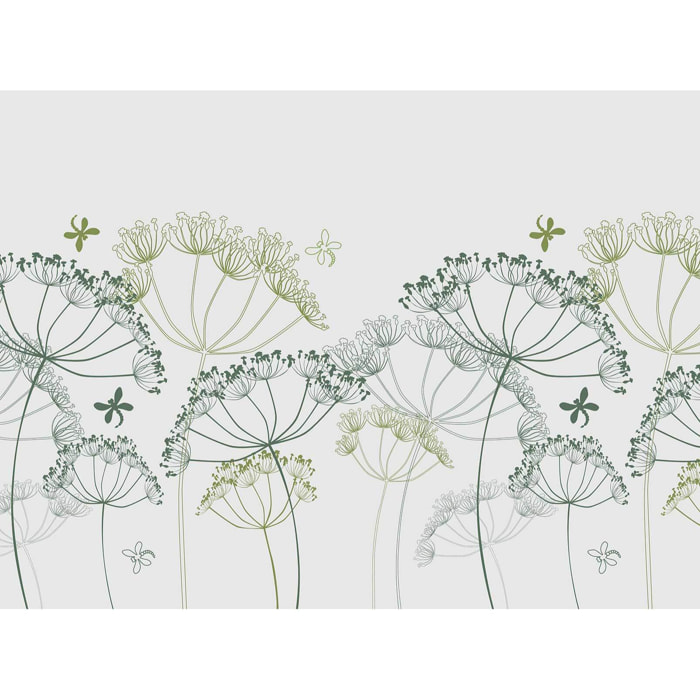 Papier peint panoramique Pissenlits et lucioles  Intissé