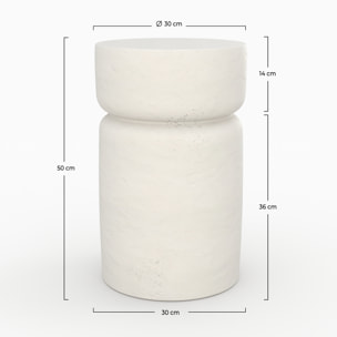 Table d'appoint ronde en béton blanc D30 cm - Tahiti