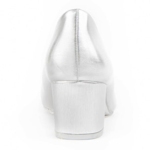 Zapato De Tacón - Plateado - Altura: 5 Cm
