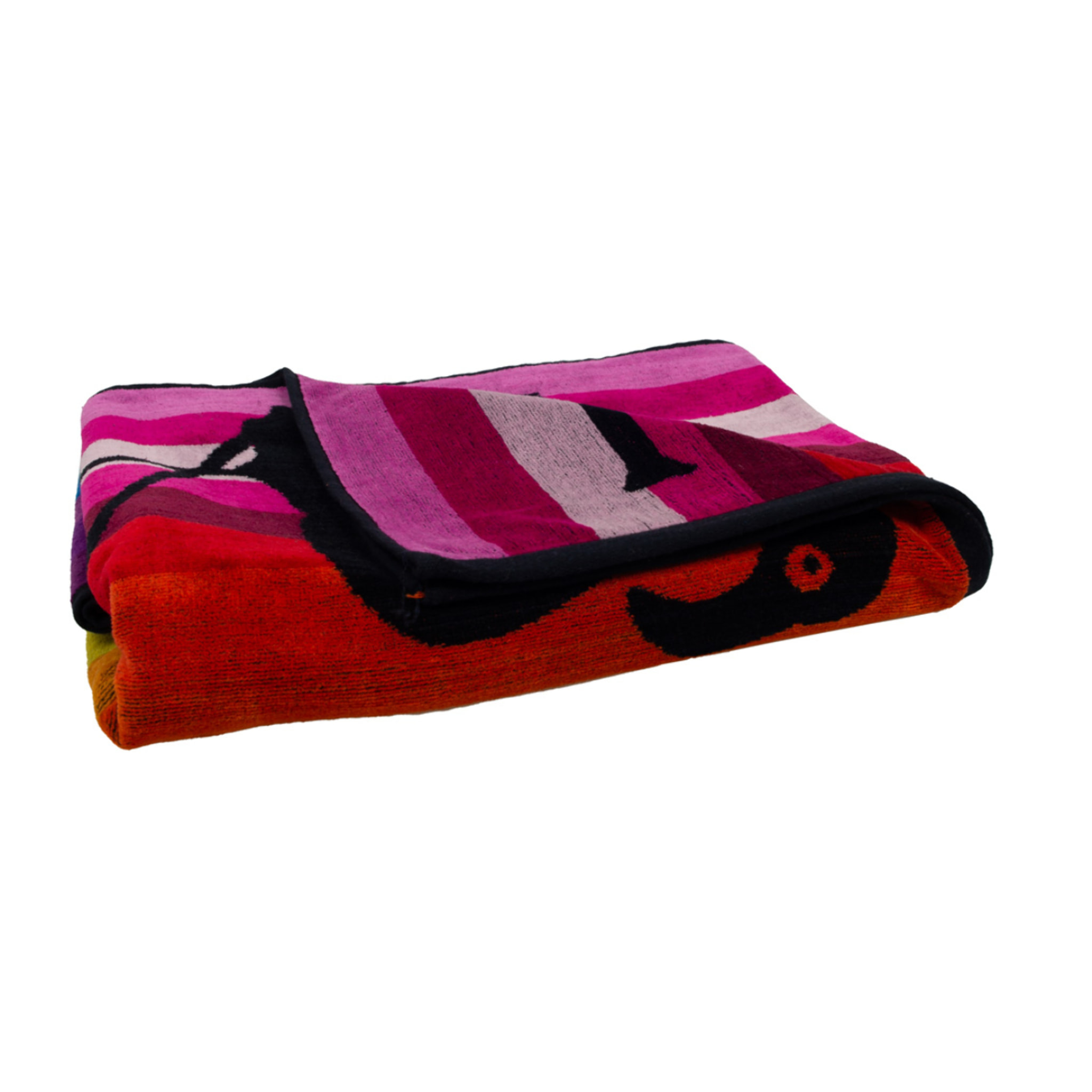 Telo Mare Spugna Jacquard Spiaggia Disegno Multicolor Flamingo