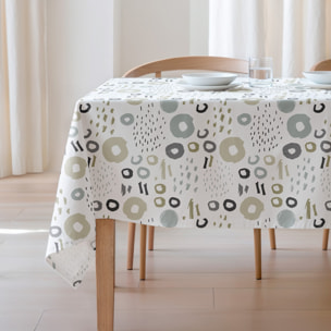 Nappe imprimée anti-tâches MILDRED TAUPE