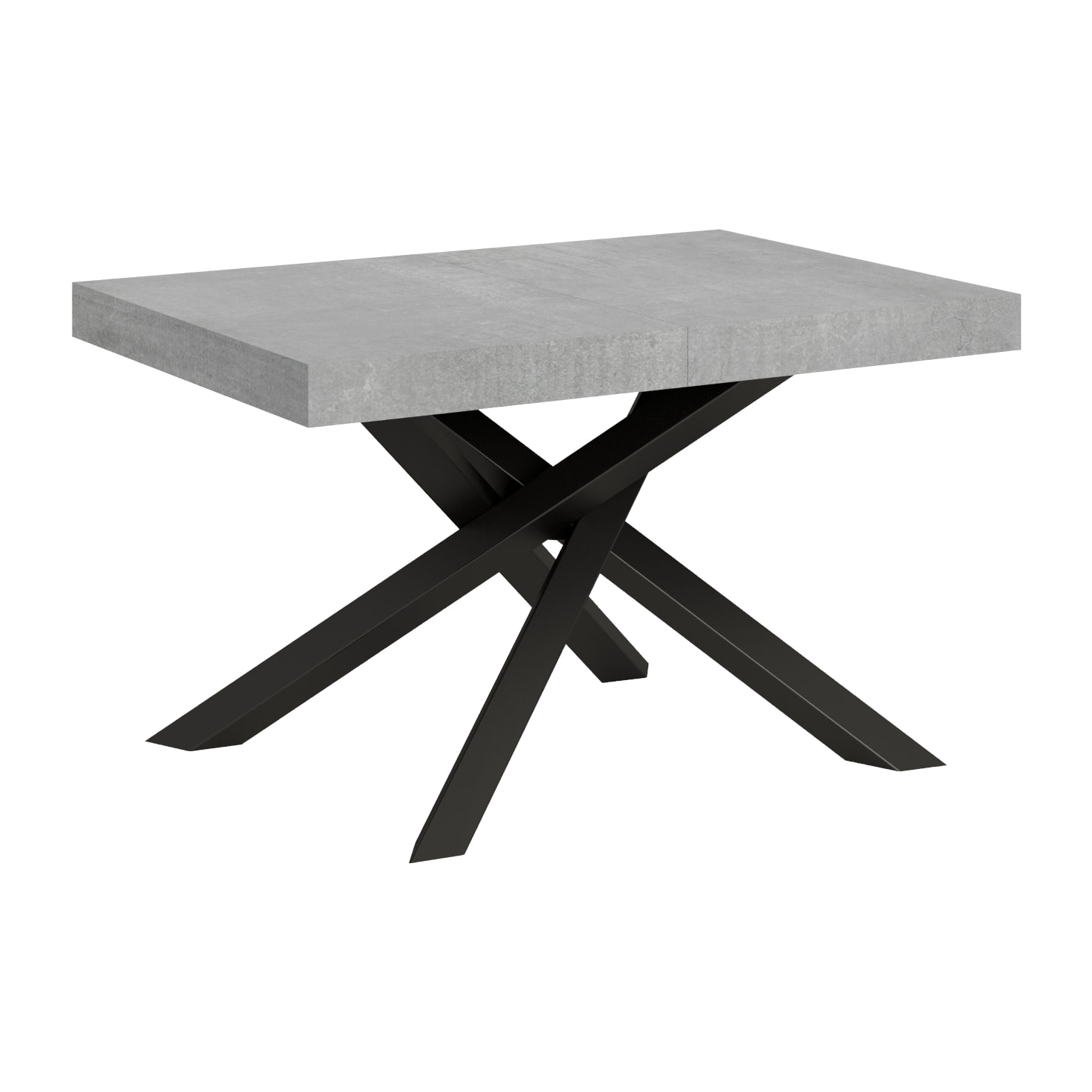 Mesa extensible 90x130/390 cm Volantis Cemento estructura Antracita