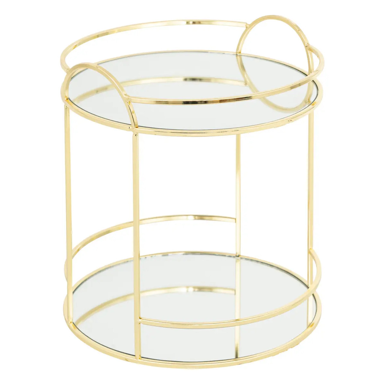 Plateau miroir 2 étages Feel doré H24cm
