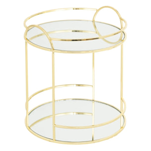 Plateau miroir 2 étages Feel doré H24cm