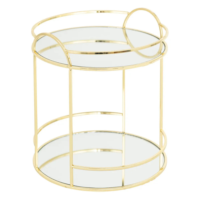 Plateau miroir 2 étages Feel doré H24cm