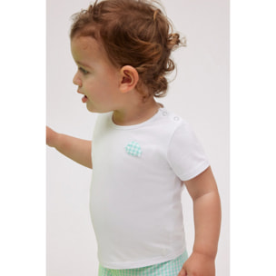 Completo costume boxer e maglietta per neonato a quadretti
