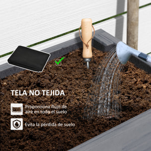 Huerto Urbano de Madera Mesa de Cultivo con Estante Jardinera Elevada para Cultivo Flores Vegetales en Jardín Terraza 100x30x70,5 cm Gris