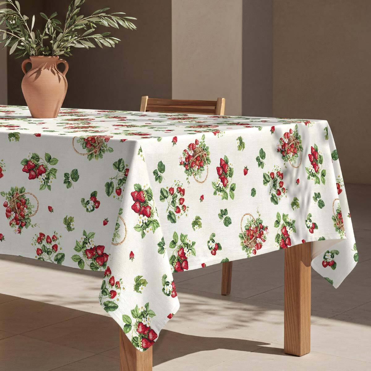 Mantel antimanchas Fresas - 100% algodón -